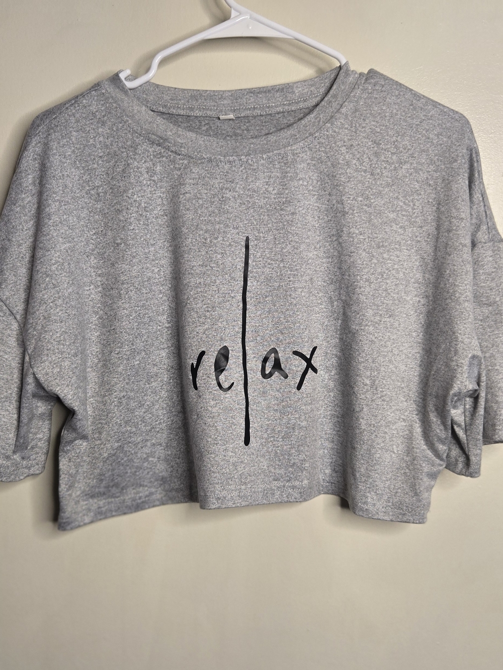 Medium Gray Women's Crew Neck Top - Unbranded